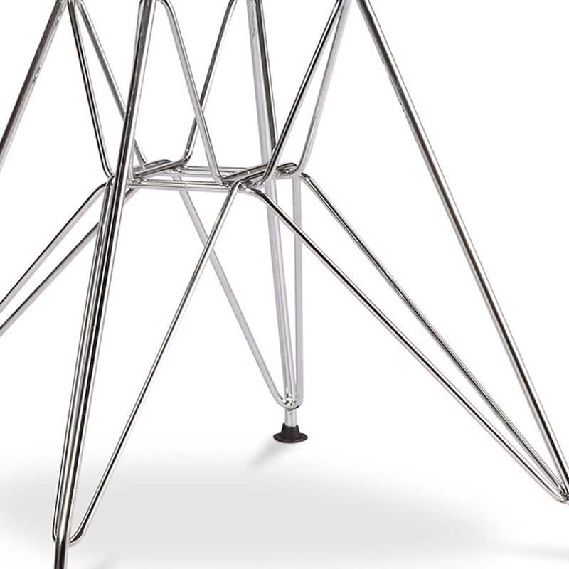 HomeRoots Clear and Silver Steel Dining Side Chair