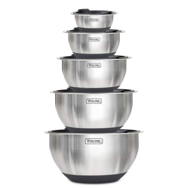 Viking 10pc Stainless Steel Mixing Bowl Set - Black