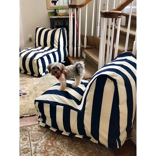Indoor/Outdoor Vertical Stripe Bean Bag Chair Lounger