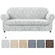 Subrtex 2-Piece Stretch Sofa Couch Cover Jacquard Damask Slipcover - Light Smoky Gray
