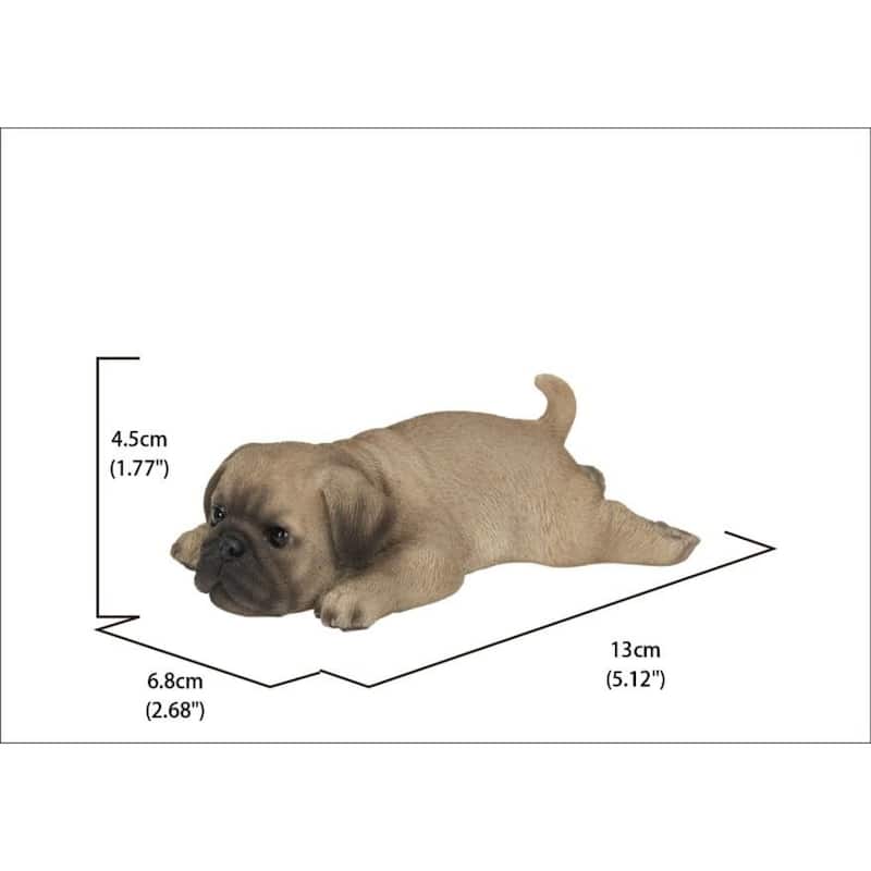 5" Pug Lying Refrigerator Magnet