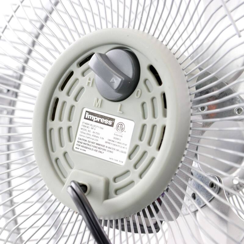 9-Inch Heavy Duty High Velocity Fan in Silver