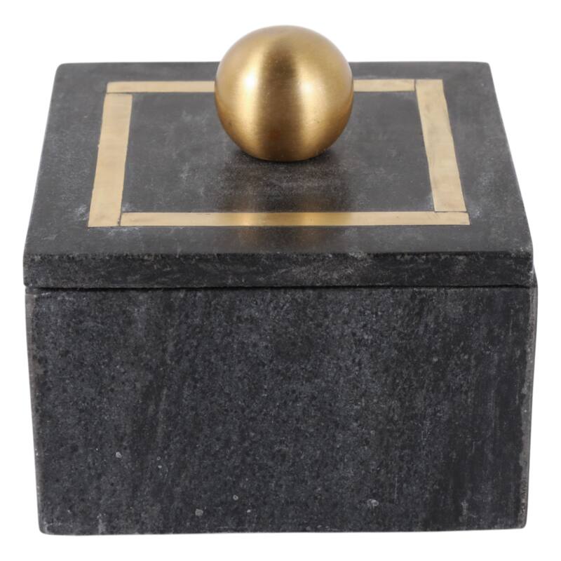 Marble Rectangular Box with Removable Lid - Home Decor