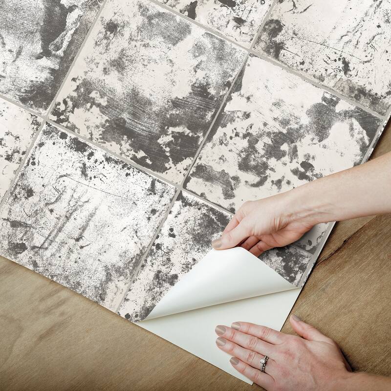 NuWallpaper Metal Sheet Charcoal Peel and Stick Wallpaper