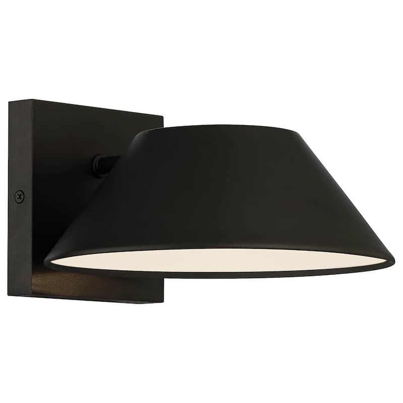Access Lighting Solano Small Outdoor LED Wall Sconce - Square Backplate - Tapered Shade - Black