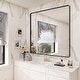 preview thumbnail 22 of 192, KIOTEE Modern Metal Frame Wall Mounted Bathroom Vanity Mirror with 5-year warranty 36x36 - Black