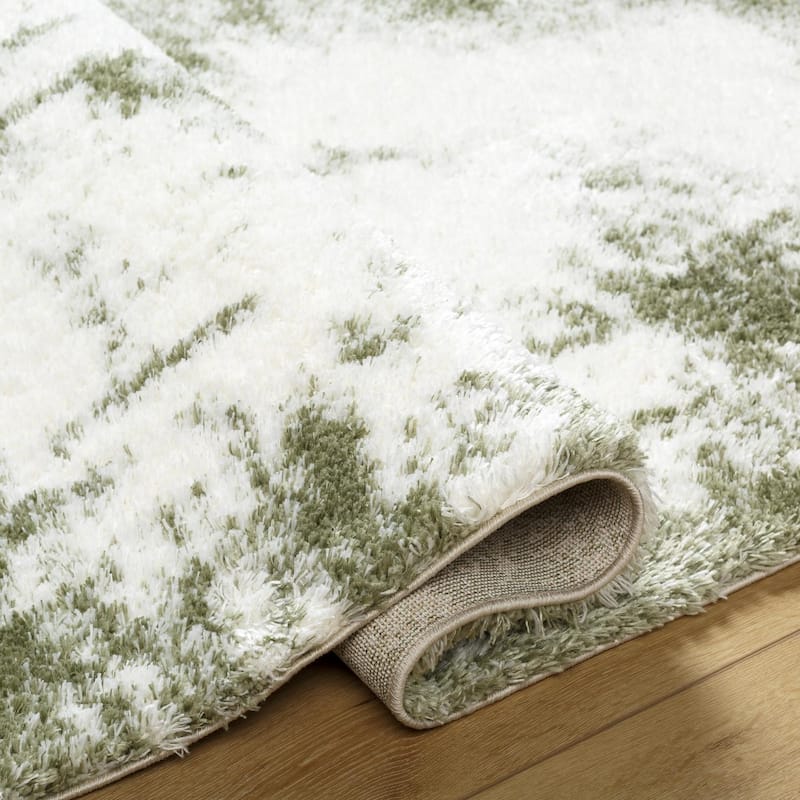 Livabliss Casual Cloudy Shag Abstract Area Rug