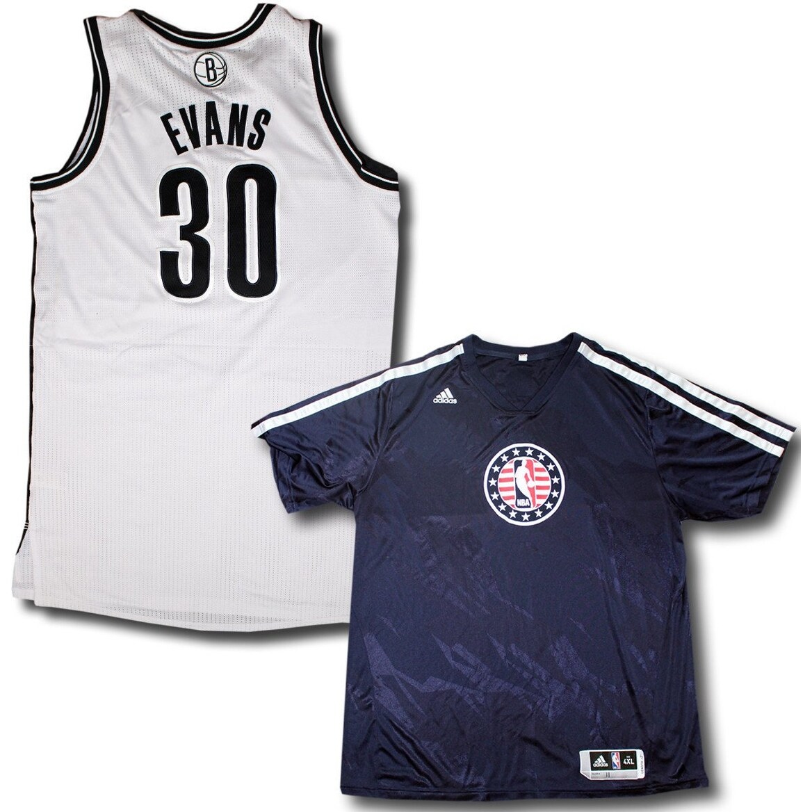 Shop Reggie Evans Jersey Set Brooklyn Nets 20132014 Season Game Used 30 White And Black Jersey And Blue Overstock 20260945