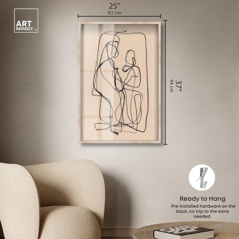 Embrace of Lines II Shadowbox by Art Remedy