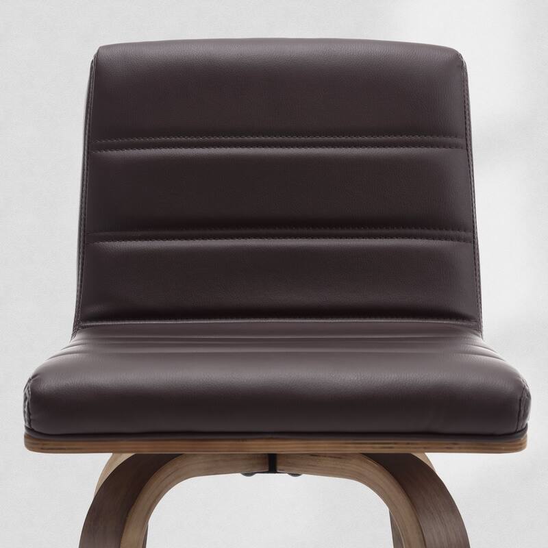 Faux Leather & Wood Swivel Bar Stools/ Counter Stool Set of 2