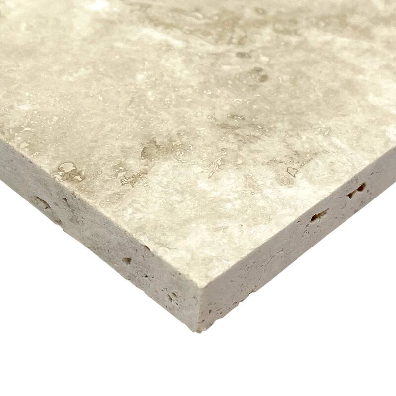 Ivory Travertine 4" x 12" Filled and Honed Tile