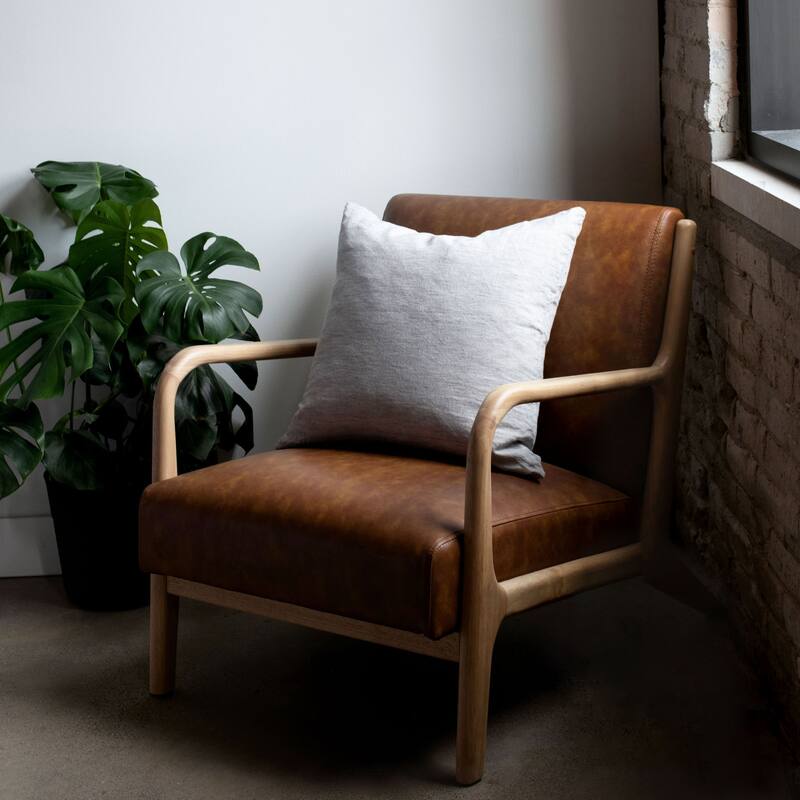 French Linen Pillow with Removable Sham by BOKSER HOME