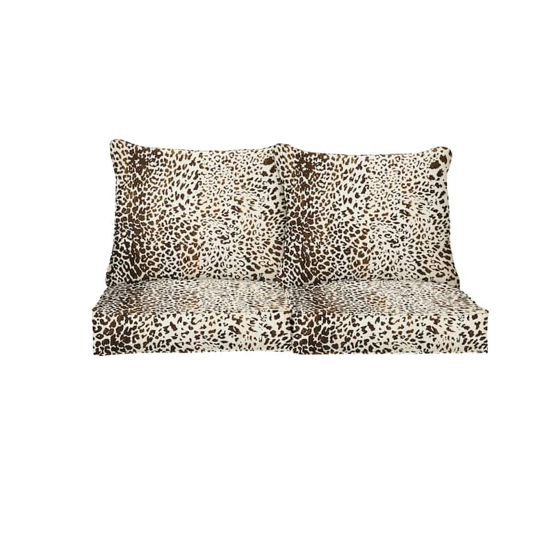 Sorra Home Sunbrella Outdoor Loveseat Pillow and Cushion Set - 23.5 in W x 23 in D x 5 in H - Instinct Espresso