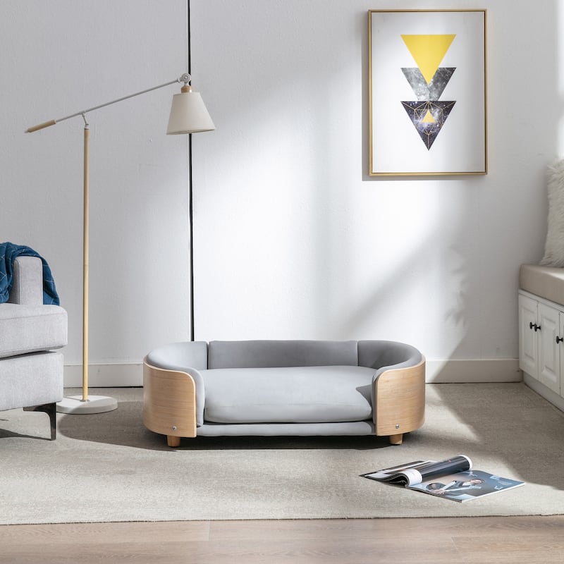 Scandinavian style Elevated Dog Bed - LIGHT GREY
