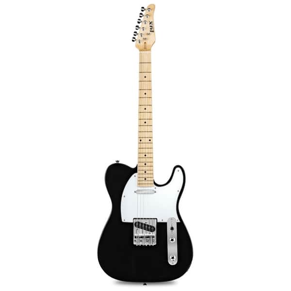 slide 2 of 13, LyxPro 39 Inch Telecaster Solid Electric Guitar, Paulownia Body Black