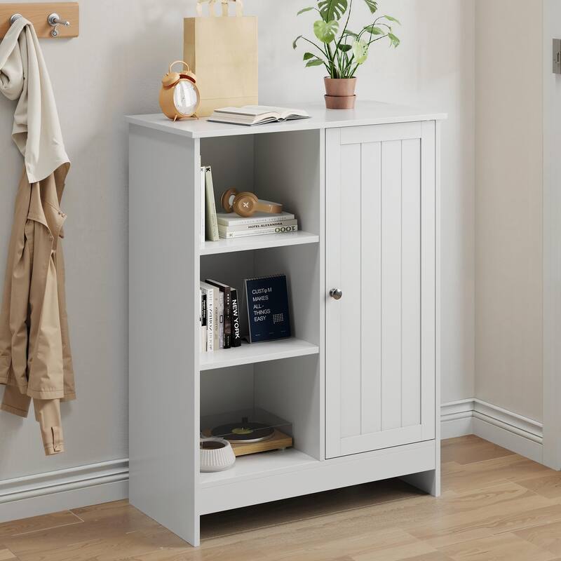 31.5" White Storage Cabinet - Adjustable Shelves & Doors