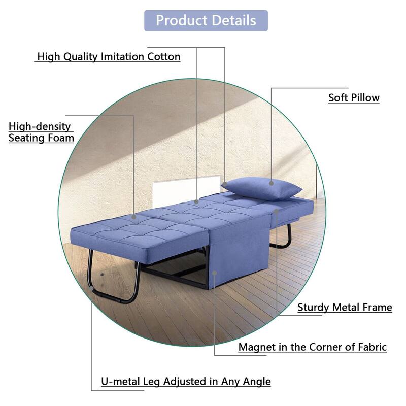 Ainfox Convertible Sofa Bed Sleeper Folding Ottoman Sofa Bed Couch