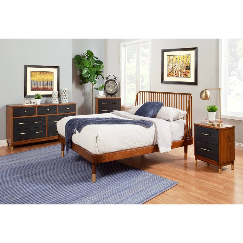 Alpine Furniture Belham 3 Drawer Small Chest in Dark Walnut (Brown)