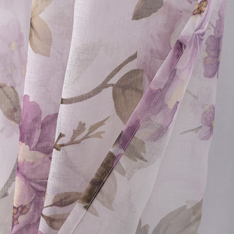 Ellie Floral Sheer Window Curtain Panel 84 inch or 95 inch
