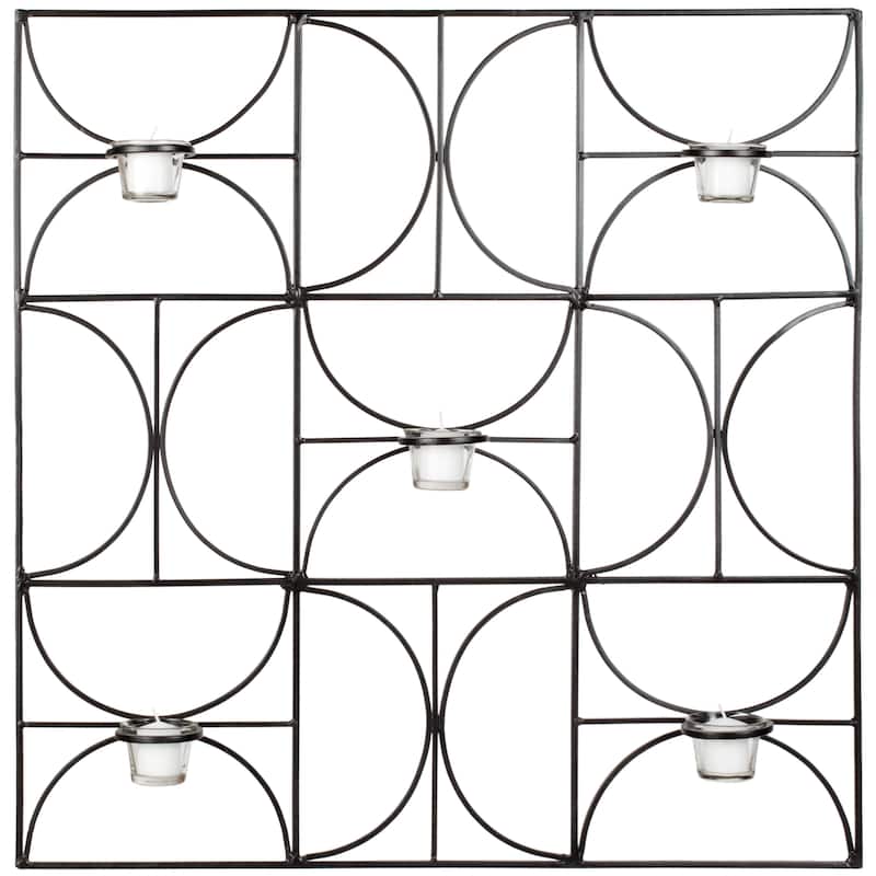 SAFAVIEH Lighting Antoanela Elegance 5-Sconce Wall Candle Holder - 28.3"x3.9"x28.3" - 28Wx4Dx28H
