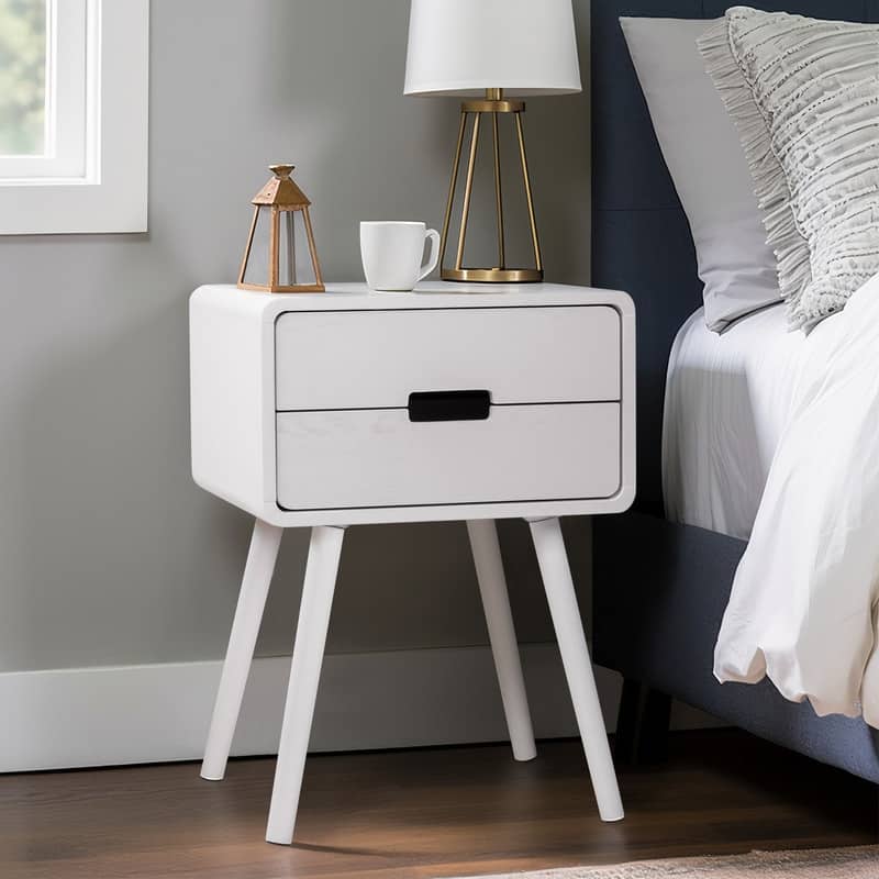 Mid-Century Solid Wood Nightstands For Bedroom