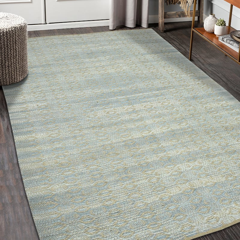 Sasha Sinae All-Natural Jute & Rayon Flatweave Area Rug - 8' x 10' - Light Blue