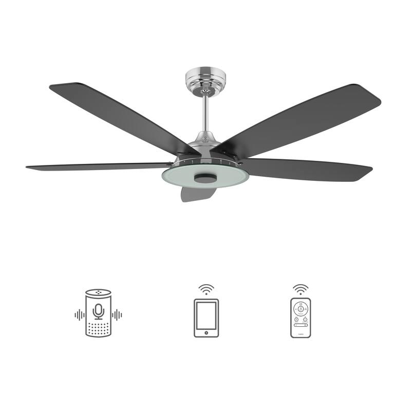 CARRO Harley 52" 5-Blade Smart Ceiling Fan with Light and Remote-Downrod - N/A