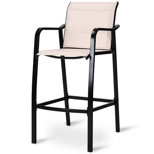 Shop Costway 4 Pcs Counter Height Stool Patio Chair Steel Frame Leisure Overstock 22546828