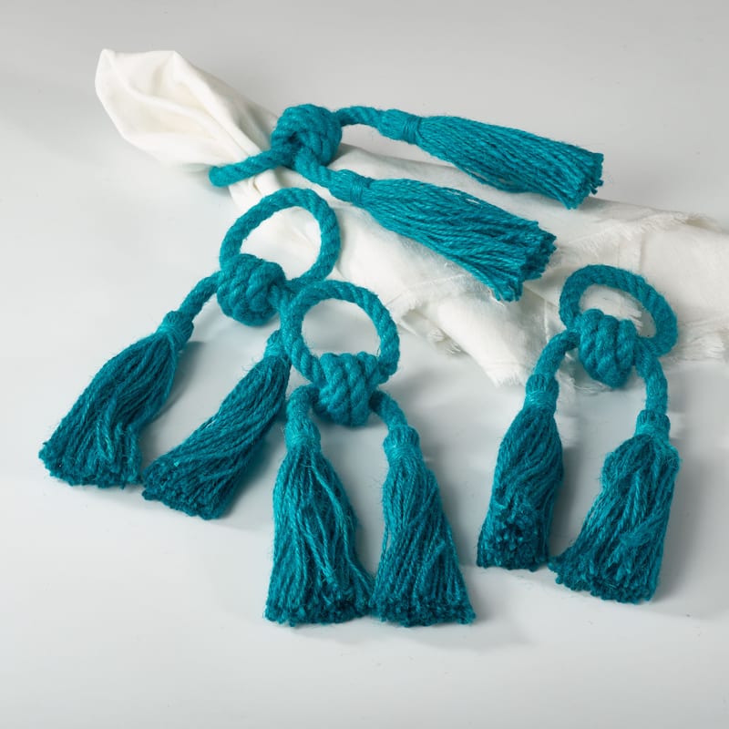 Jute Tassel Napkin Rings (set of 4)