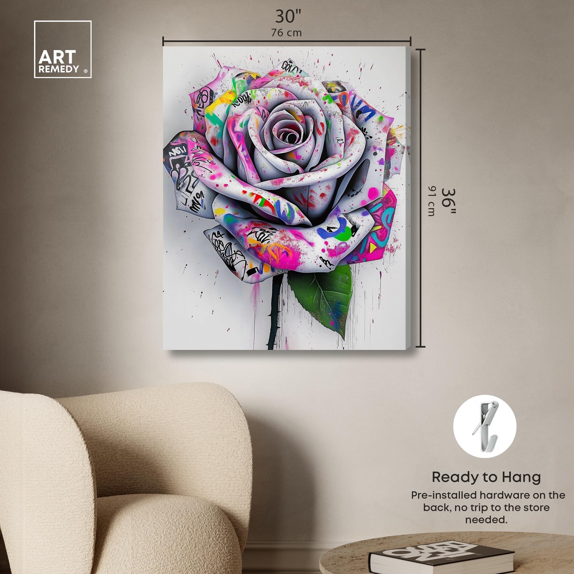Graffiti Rose Canvas by Art Remedy, Gallery Wrapped - Overstock 
