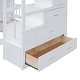 preview thumbnail 51 of 51, Full Over Twin Bunk Bed Frame with Shelves, Side Staircase Boasts 4 Convenient Drawers, for Kids Boys Girls