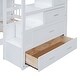 preview thumbnail 11 of 28, Full over Twin Size Solid Wood Bunk Bed with Wardrobe, Drawers for Kids, Bedroom