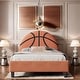 preview thumbnail 9 of 14, Rainbow Design Twin Platform Bed Sport Style Upholstered Bed for Girls & Teens Orange