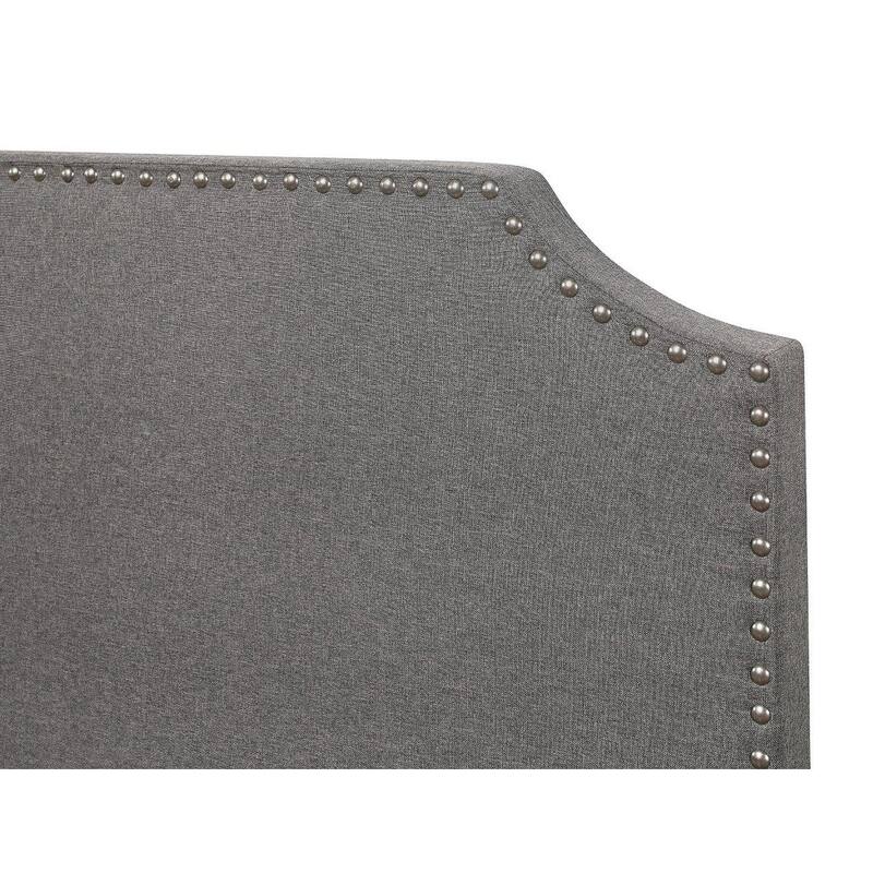 Tory Modern Chic Grey Linen Upholstered Panel Bed