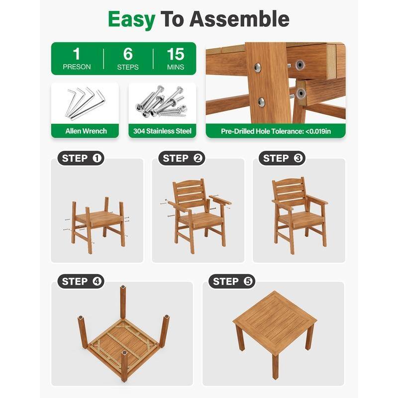 WINSOON 12-Piece HIPS All Weather Outdoor Patio Dining Sets 4-Tables and 8-Chairs