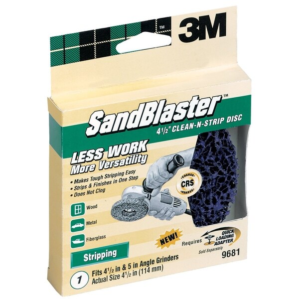 3M 9681 SandBlaster Right Angle Clean-N-Strip Disc, 4.5", Coarse Grit