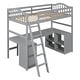 preview thumbnail 10 of 8, Artsy Twin Loft Bed with Drawers, Cabinet, Shelves and Desk, Solid Construction & Versatility galore, Health and Comfort, Grey