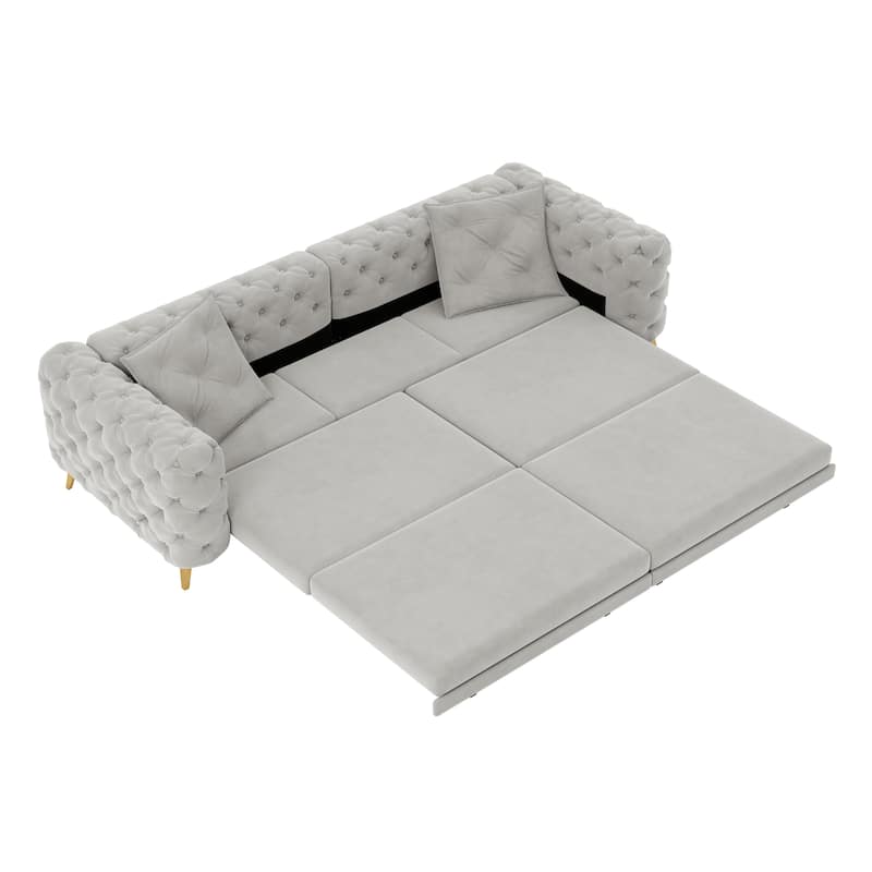 97.7" 3-in-1 Convertible Sleeper Sofa, Pull Out Sofa Bed with Ottoman, 4-Seater for Small Spaces & Apartments