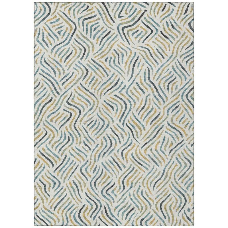Machine Washable Indoor/ Outdoor Modern Jamie Chantille Rug