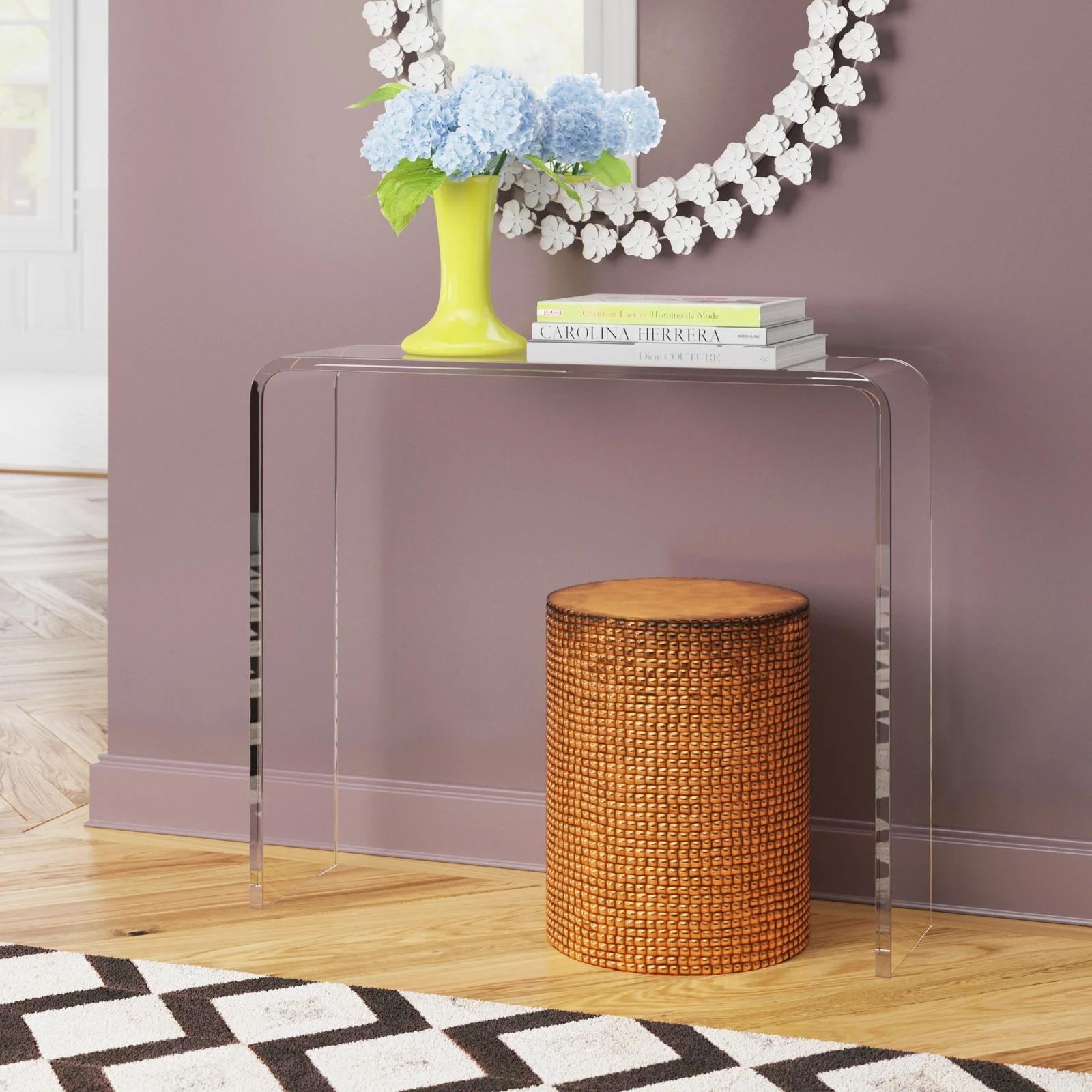 Small lucite new arrivals console table