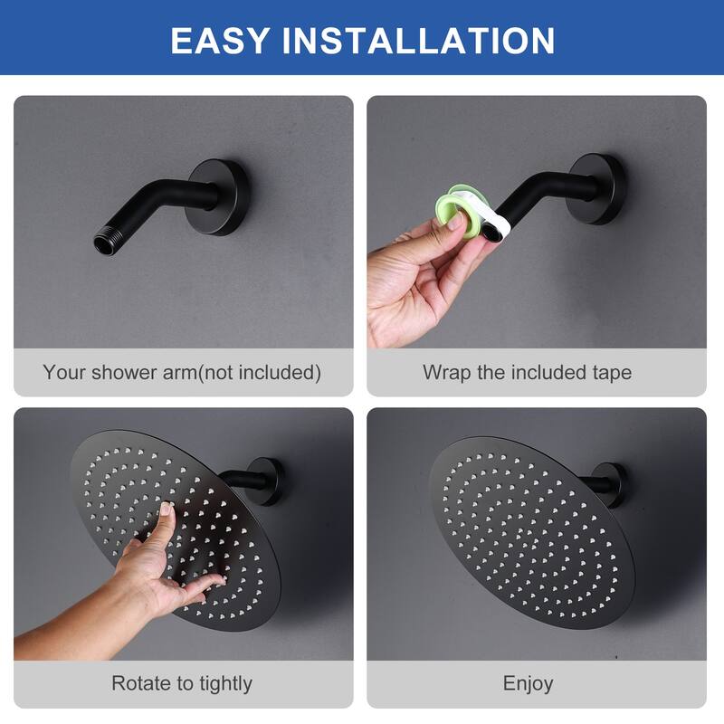 WOWOW 1-Spray Patterns with Wall Mount Rain Fixed Shower Head