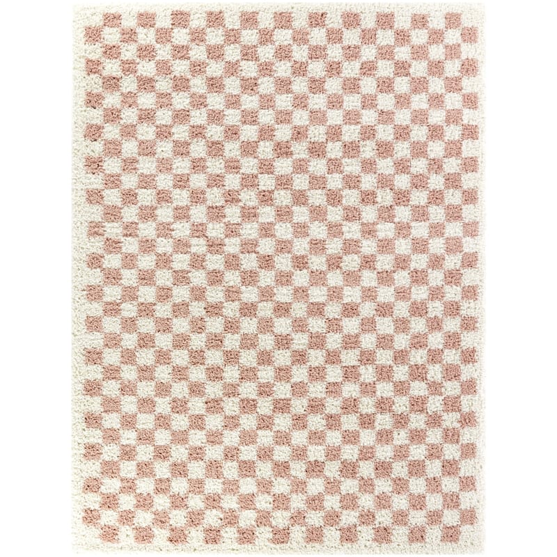 Covey Plush Checkered Thick Shag Area Rug