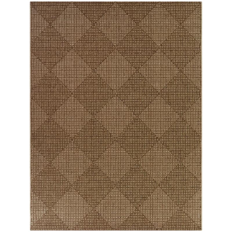 Bisset Checkered Textured Indoor/Outdoor Area Rug
