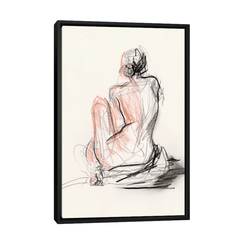 iCanvas "Figure Gesture II" by Jennifer Paxton Parker Framed Canvas Print - Black - 40x26