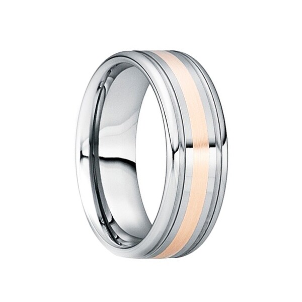 Shop CAMILLUS Tungsten 18K Rose Gold Inlaid Wedding Band ...