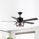 preview thumbnail 13 of 11, 52" Black 2-Light Seeded Glass Ceiling Fan with Light Kit and Remote Weathered Oak