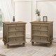 preview thumbnail 67 of 116, Wood NightStand with Metal Handle Light Brown/2-Piece - 4-drawer