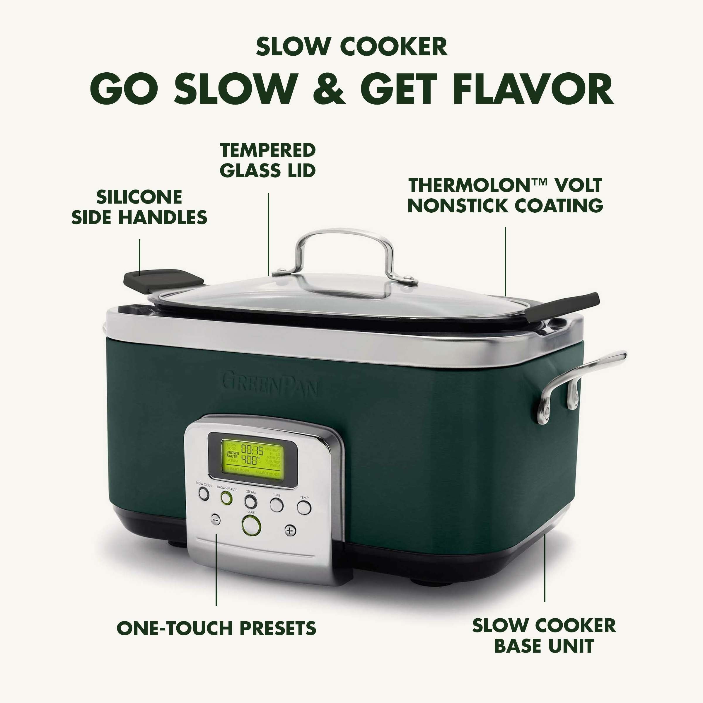 GreenPan 6L Ceramic Non-Stick Slow Cooker