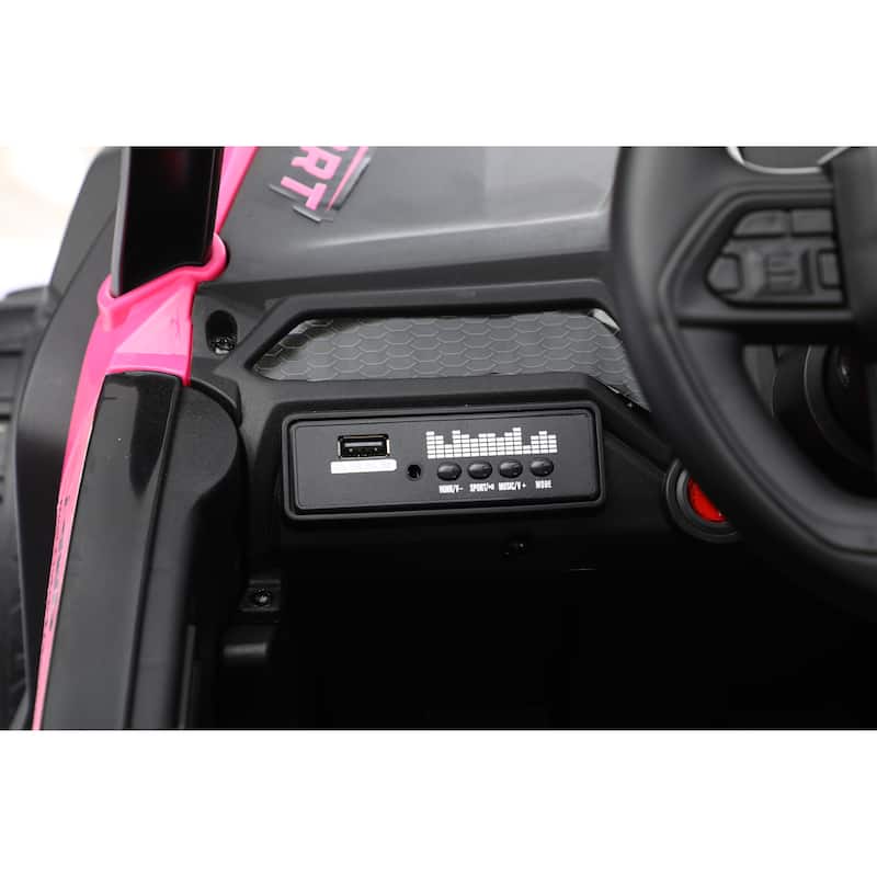 12V Kids Electric Ride On UTV Car with Remote Control, Battery Powered Toy Vehicle with Seat Belt & LED Lights, Ages 3-6