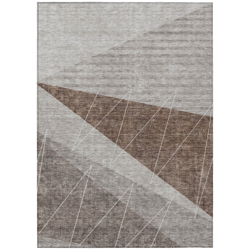 HomeRoots Geometric Transitional Rectangle Outdoor Rug